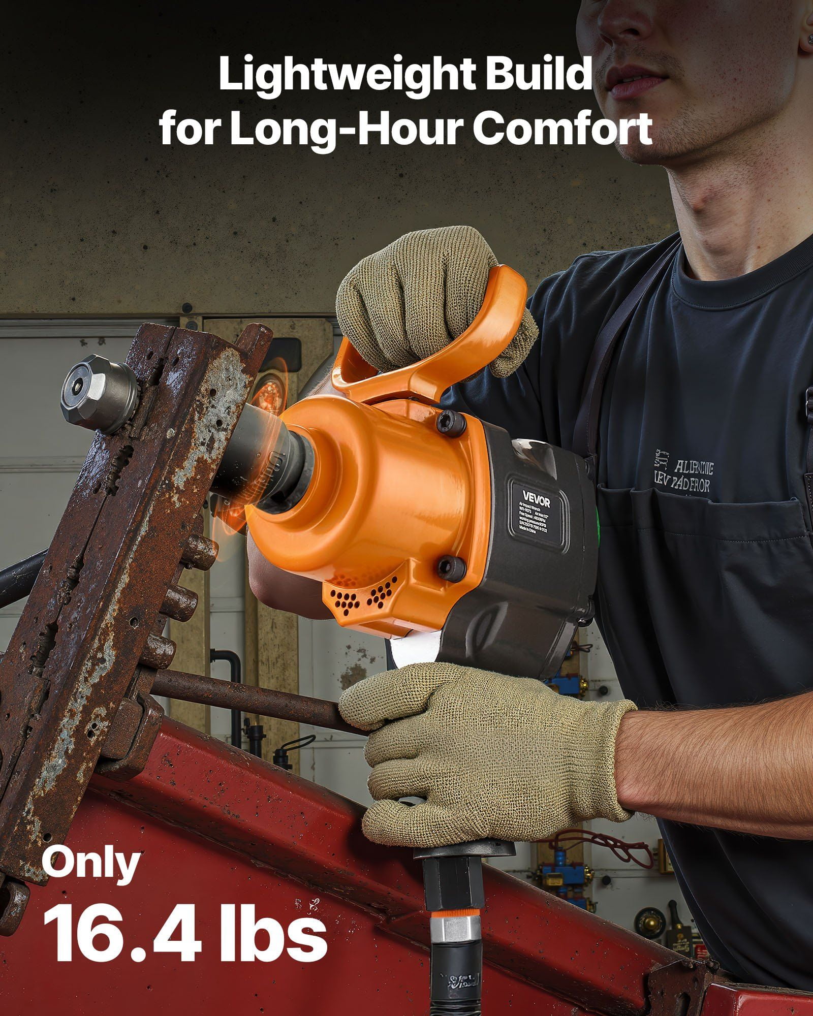 1-Inch High-Torque Air Impact Wrench, 1200 ft-lbs Nut-Busting Capacity, Ergonomic Dual-Handle Pneumatic Gun for Tough Repairs (16.4 lbs)
