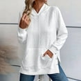 thumbnail image 2 of GigrtiJin Women Plus Size Hoodies Solid Color Long Sleeved Hooded Sweatshirt Casual Side Slit Pullover Top with Pocket, 2 of 6