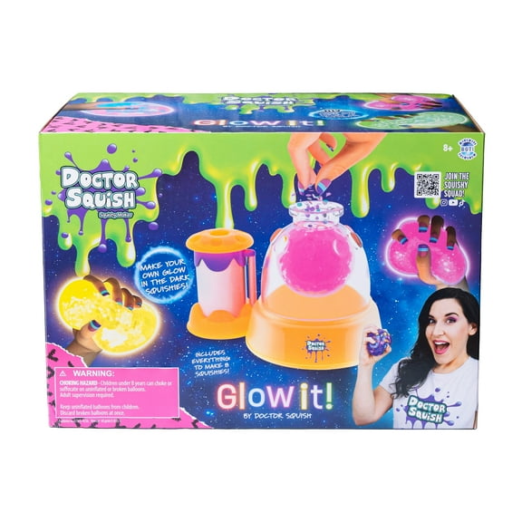 Doctor Squish Squishy Maker Station, Glow It! Neon Edition, Squish Slime Maker