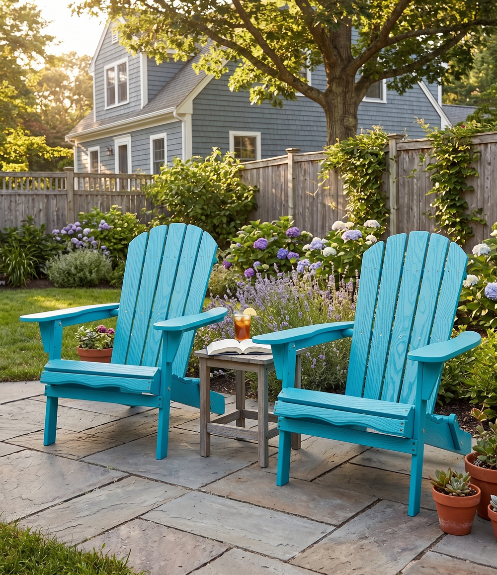 WGYPRIME Adirondack Chair set of 2, Solid Wood Outdoor Fire Pit Chair, Folding Patio Chair for Garden, Lawn