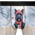 thumbnail image 4 of Playful Scottish Terrier Welcomes Winter Snowy Day with Cardinal Bird All Over Print Boxer Briefs Underwear for Men Dad Scottie Dog Lover Gifts - 120177, 4 of 6