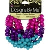 Cousin Glass Clearblack Pink, Purple &Teal Beads, 126 Piece