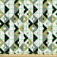thumbnail image 2 of Geometric Fabric by the Yard, Abstract Triangles with Stripes and Rhombuses Dotted Background Modern Art, Decorative Upholstery Fabric for Chairs & Home Accents, Beige Black White by Ambesonne, 2 of 5