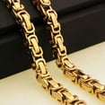 thumbnail image 4 of QQTDFG 5/6/8mm Silver Gold Black 316L Stainless Steel Byzantine Box Chain Mens Necklace-Gold-6mm-18inch or 45cm, 4 of 6