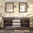 thumbnail image 6 of Eviva Lugano 60" Gray Oak Modern Bathroom Vanity with White Integrated Acrylic Double Sink, 6 of 7