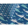 thumbnail image 4 of Ambesonne Whale Quilted Bedspread Set 3 Pcs, Bicolor Ocean Animals, Queen Size, Navy Blue Aqua Beige, 4 of 5