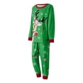 thumbnail image 3 of Family Matching Christmas Pajamas Cartoon Elk Snowflake Print Long-Sleeved Tops Elastic Waist Pant, 3 of 8