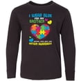 thumbnail image 3 of Inktastic I Wear Blue for my Brother Autism Awareness Long Sleeve Youth T-Shirt, 3 of 5