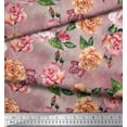 thumbnail image 3 of Soimoi Orange Rayon Fabric Leaves & Rose Flower Print Sewing Fabric BTY 56 Inch Wide, 3 of 3