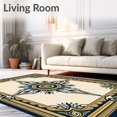 thumbnail image 2 of ODIKA 4'x6' Machine Washable Non-Slip Area Rug, Captivating Radial Antiqued Ethereal Graceful Arrangement High Traffic Rug, Beige, 658981, 2 of 7