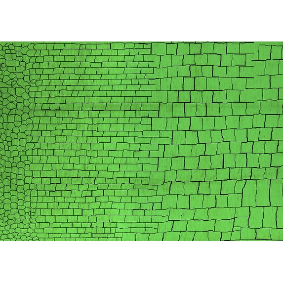 Ahgly Company Indoor Rectangle Solid Green Modern Area Rugs, 2' x 5'