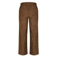 thumbnail image 5 of Mens Corduroy Pants Wide Straight Leg Casual Drawstring Elastic Waist Sweatpants Loose Fit Vintage Lounge Pants with Pockets (2XL, Brown), 5 of 6
