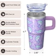 thumbnail image 3 of 20OZ Unicorn Tumbler with Handle Insulated Stainless Steel Cup Great Presents for Women Unicorn Enthusiasts Perfect for Birthday Christmas and Campfire Stories Nights, 3 of 6