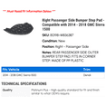 thumbnail image 2 of Right Passenger Side Bumper Step Pad - Compatible with 2014 - 2018 GMC Sierra 1500 2015 2016 2017, 2 of 2