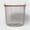 Gray, variant on Wire Storage Floor Bin Navy -  Round Iron & Wood Decorative Basket with Handles, Lidded, 19.25"x19.375"