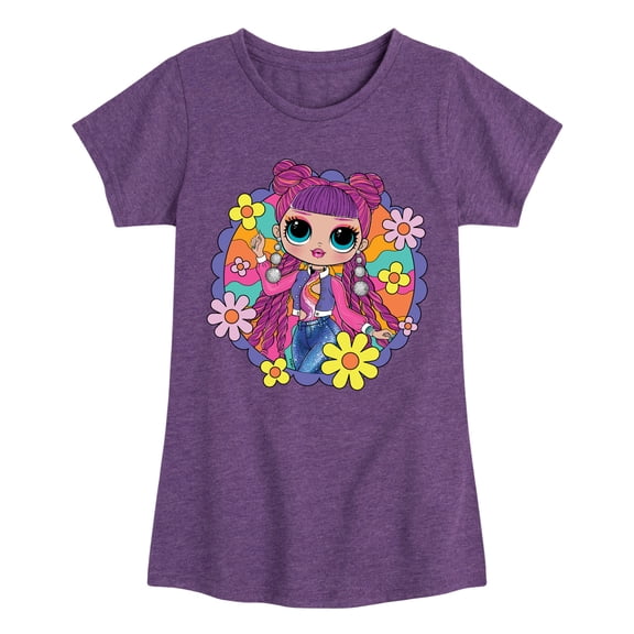 LOL OMG! Fashion Dolls - Skater Chick w/ Flowers - Toddler & Youth Girls Short Sleeve Graphic T-Shirt