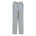 thumbnail image 5 of TANGQIOP Causal Pants for Women Solid Color Striped Straight Wide Leg Elasticized High Waisted Pocketed Button Breathable Blue XXL, 5 of 9