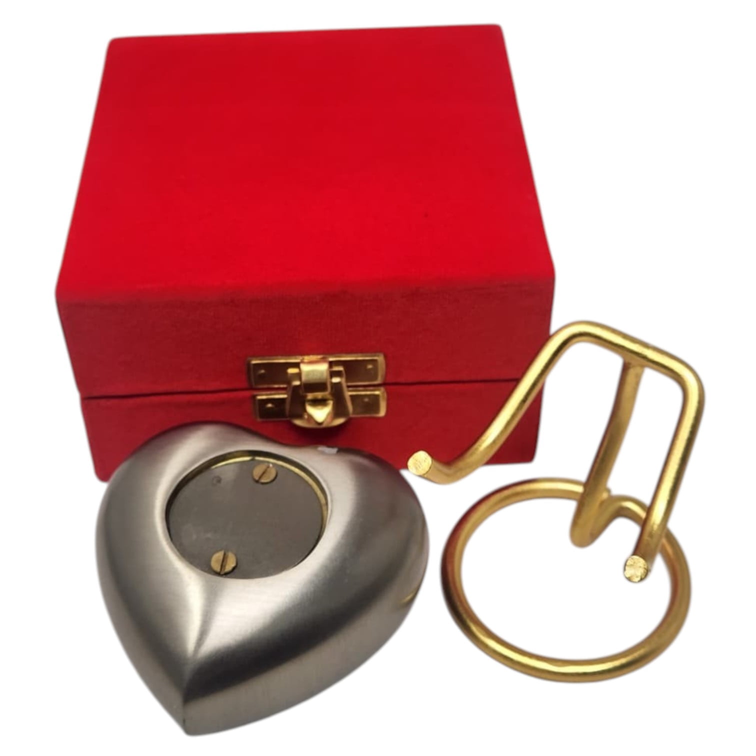 SMIURNS Hand-Engraved Silver Pewter Heart-Shaped Keepsake Cremation Urn for Human or Pet Ashes - Decorative Small Token Urn  with Leaf Motif - Display Stand and Velvet Gift Box