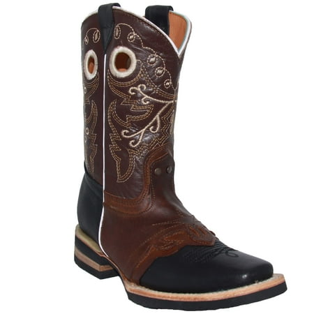 

The Western Shops Kids Square Toe Leather Western Cowboy Boot