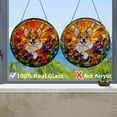 thumbnail image 5 of Stained Glass Suncatcher Panel Corgi Dog in Flower Sunshine Handmade Glass Wingdow Hanging Suncatcher Ornaments Crafts Kits for Memorial and Garden Indoor Decor 6.3"-4, 5 of 8