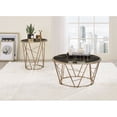 thumbnail image 2 of Adrinfly Cicatrix End Table, Faux Black Marble Glass & Champagne Finish 83302, 2 of 2