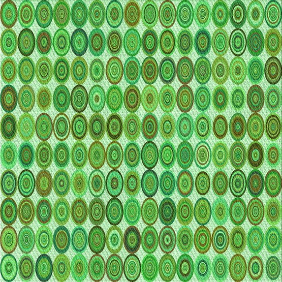 Ahgly Company Indoor Square Patterned Dark Lime Green Area Rugs, 4' Square
