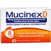Mucinex D Expectorant & Nasal Decongestant Tablets 36 ea (Pack of 2)