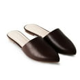 thumbnail image 3 of J. Adams Lennox Mules Sandals for Women - Comfortable Black Vegan Leather Pointed Toe Slides Sandals, 3 of 6