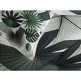 thumbnail image 3 of Ambesonne Dark Green Quilted Bedspread Set 3 Pcs, Cubic Tropical Leaves, Queen Size, Ivory Grey, 3 of 4