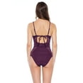 thumbnail image 2 of MSRP $128 Rebecca Virtue Color Play Belted One-Piece Merlot Size XS, 2 of 2
