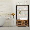 thumbnail image 4 of Costway Industrial Storage Cabinet Bookshelf Bookcase Bathroom Floor Cabinet W/3 Shelves, 4 of 12