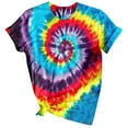thumbnail image 3 of Women Tshirts Round Neck Tie Dye Print Short Sleeve Loose Summer Top Womens Tees Multicolor XL, 3 of 4