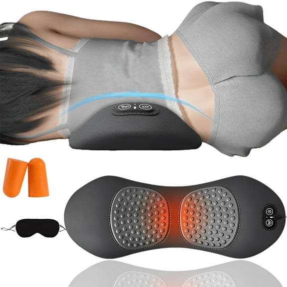 3-in-1 Back Massager, 2025 New Electric 3 in 1 Back Massager with Heat and Traction and Vibration for Bed and Chair, Backs Massagers for Neck and Shoulder (B)