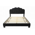 thumbnail image 5 of Queen Size solid wood platform bed frame no need for box spring brown master bedroom, 5 of 9