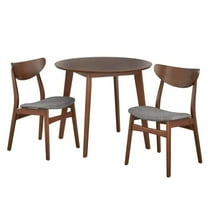 TMS Tania 3-Piece Dining Set, Walnut/Dark Gray