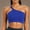 #JUN250508B254 Blue, variant on Womens One Shoulder Sports Bra Sleeveless One Strap Low Impact Asymmetrical Workout Yoga Tops