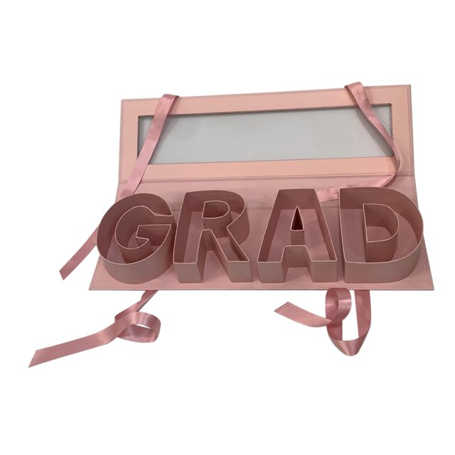 Abbracc Grad Empty Flower Box Cardboard Floral Packaging for Anniversary Party Candy pink