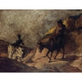 thumbnail image 2 of Honoré Daumier 14x12 Black Ornate Wood Framed Double Matted Museum Art Print Titled: Don Quixote and Sancho Pansa (1866 or 1868), 2 of 5