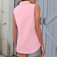 thumbnail image 5 of Sleeveless Button Down Shirts for Women Hidden-Button Front Collared Dressy Casual Blouses Loose Work Tops, 5 of 6