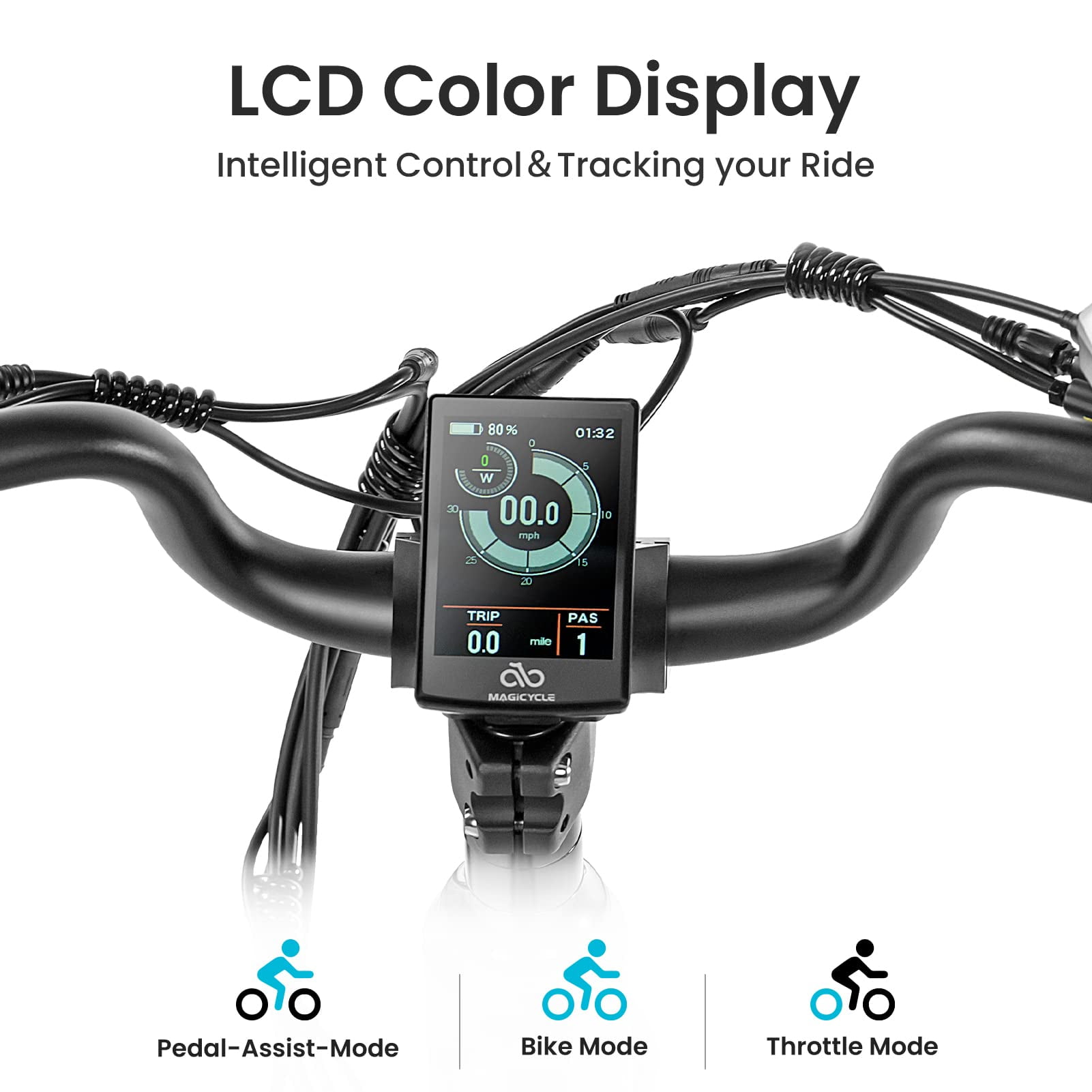 Magicycle Cruiser Pro Step-thru Electric Bike, 750W Motor, 52V 20Ah Battery, 26*4 inch Fat Tires, 28mph, 100 Miles , Hydraulic Disc Brake, Hydraulic Suspension Front Fork, Shimano 7 speed