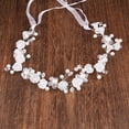 thumbnail image 5 of Accesorio para el cabello de niña de las flores, tocado de princesa, diadema de flores blancas con perlas para niña y niña de las flores, linda banda para el cabello de novia para boda, 5 of 5