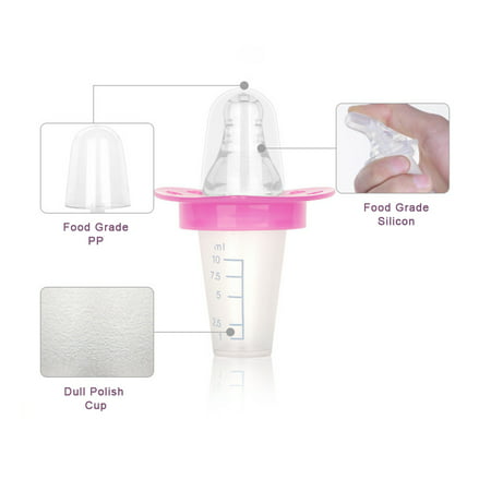 Baby Liquid Medicine Dispenser Medicator Dropper Feeding Medicine Device Medicine Feeder Nipple With Silicon Pacifier For Baby Infant 10ML Pink/Blue Random