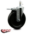 thumbnail image 2 of 6 Inch Phenolic Swivel 7/16 Inch Grip Ring Stem Caster with Total Lock Brake SCC, 2 of 2