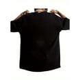 thumbnail image 2 of Le T-shirt Imprimé Texte Crème du Court T-shirt en Coton T-shirt d'Été pour Hommes Col Rond Manches Courtes Ample Imprimé Décontracté Chemise de Base Hauts de Sport, 2 of 5