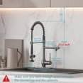 thumbnail image 3 of Black Stainless Kitchen Faucet with Pull Down Sprayer, Single Handle High  Kitchen Sink Faucet, Commercial Double-Headed Stainless  Kitchen Faucet, 3 of 7