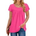 thumbnail image 2 of Fantaslook Womens Blouses Dressy Casual Pleated Tunic Tops Floral Ruffle Sleeve Summer Shirts, 2 of 6