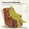 thumbnail image 3 of Genuine Leather Swivel Rocker Recliner Wingback Transitional Saddle, 3 of 8