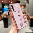 thumbnail image 4 of Compatible with Samsung Galaxy A54 5G Phone Case Women Luxury Plating Cute Love Heart Case with Heart Chain Bracelet Strap Soft Case for Galaxy A54 6.4 inch (Purple), 4 of 6