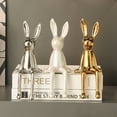 thumbnail image 3 of BAETEUY Sitting Rabbit Figurine Long Ears Bunny Resin Statue Sculpture Home Office Bookshelf Desktop Animal Decoration Ornament, 3 of 8
