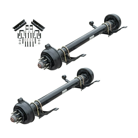 10,000 lb Lippert Tandem Axle Kit with Suspension - 20K Capacity, 74" Hubface 46" Spring Center